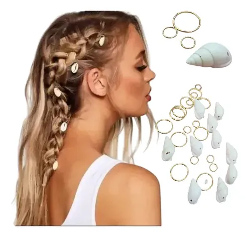 Set De 10 Caracolitos Y Argollas Peinados Trenzas Dreadlocks