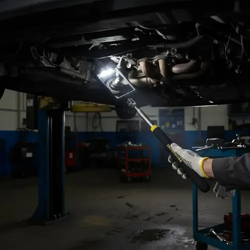 Espejo Telescópico Con Luz Led Articulado Crossmaster + Guantes