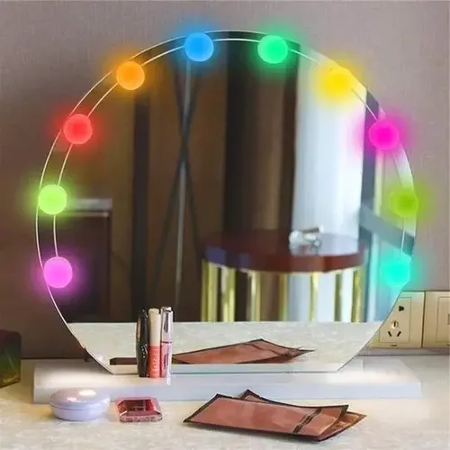Kit 10 Focos Lamparas Led Rgb Espejo Maquillaje Hollywood