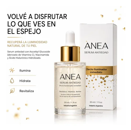 Pack X2 Serum Vitamina C Niacinamida Ácido Hialurónico Ànea