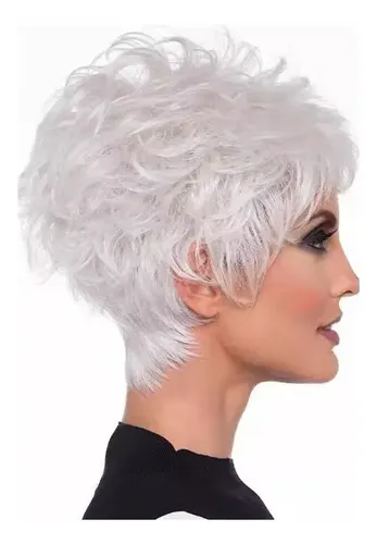 H.b Peluca Blanca De Pelo Corto For Mujeres Mayores T.z
