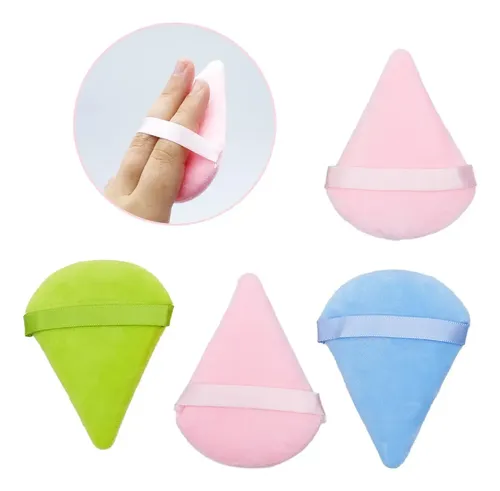 Pack 4 Esponjas Triangulares Mely Maquillaje Colores Puff Cotton Veganas
