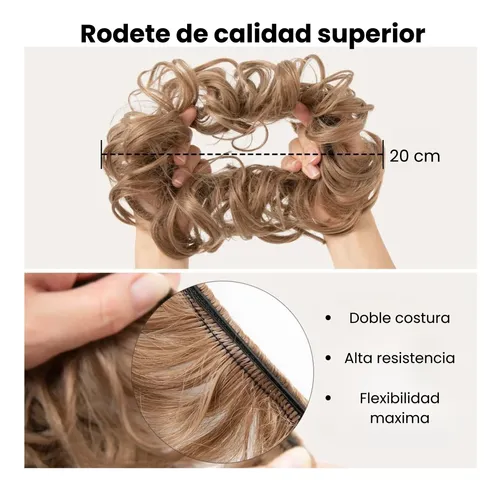 Rodete Recojido Postizo Similar Natural Pelo Sintético Opaco