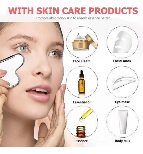 Masajeador Facial Gua Sha Acero Inoxidable Generic