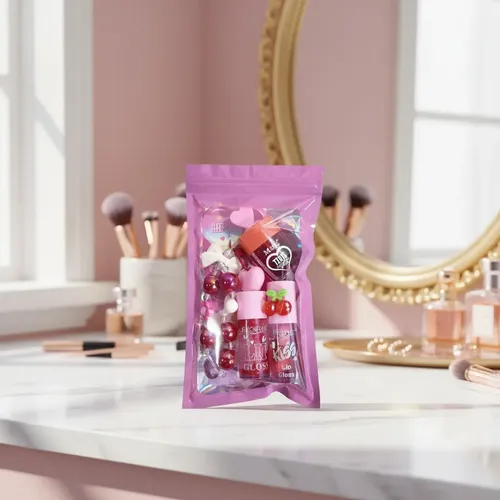 Kit De Maquillaje Y Accesorios Coquette Fibckflee Con Brillo