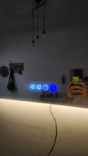 Espejo Redondo Con Luz Led Y Reloj Digital Para Baño