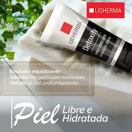 Detoxify Daily Emulsion Antioxidante Hidratante Lidherma Momento de aplicación Día/Noche Tipo de piel Seca / Normal / Grasa / Mixta