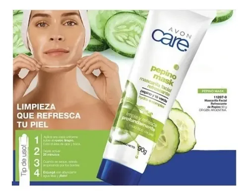 Avon Care mascarilla facial de limpieza peel off con aloe vera y pepino
