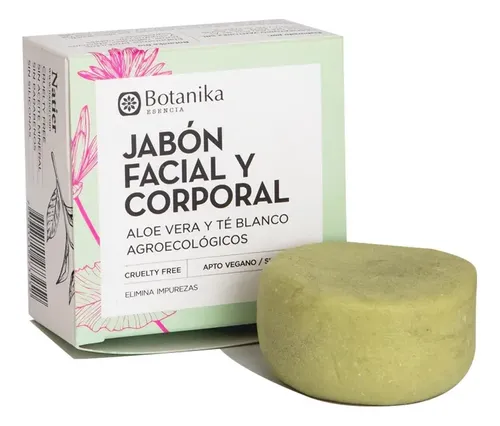 Jabón Facial Y Corporal Con Aloe Vera Y Te Blanco Botanika