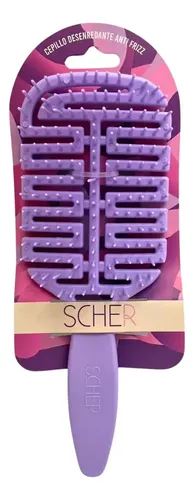 Cepillo Grande Antifrizz Desenredante Cabello Sol Scher Lila