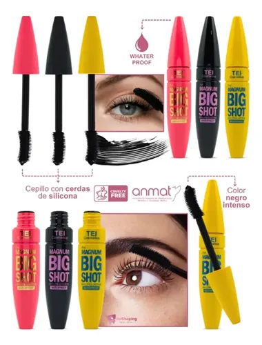 Mascara Pestañas Negro The Magnum Big Shot Tei Waterproof Color Envase Amarillo/ Negro