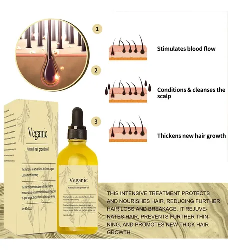 Aceite For El Crecimiento Del Cabello Kisinly Veganic Rosem
