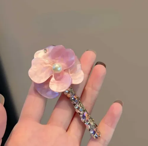 Pinza De Cabello Con Diseño Floral, Accesorio Femenino