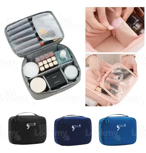 Neceser De Viaje Cosméticos maquillaje con divisiones Lookmy | Organizador maquillaje | Portacosmético Bolso Baño | Necessaire Lavable E Impermeable Para Valija Y Cartera Mujer | Neceser Valija Regalo