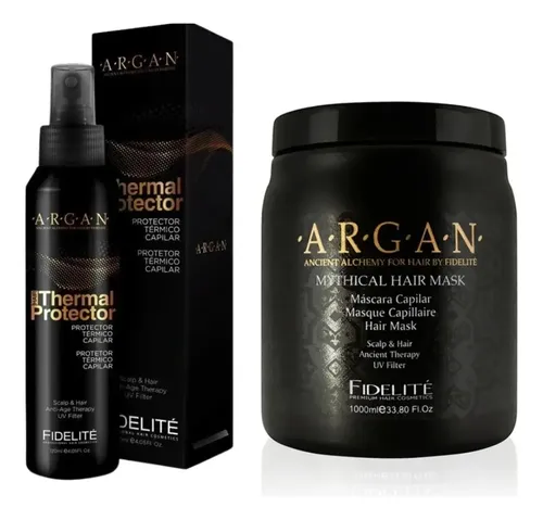 Kit Fidelite Argan Mascara 1kg + Brillo + Protector Termico