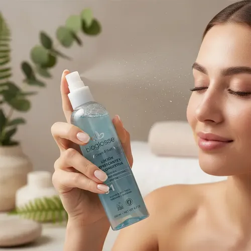 Bioglosse Loción Refrescante Descongestiva Hidrata Tonifica Momento de aplicación Día/Noche Tipo de piel Todo tipo de piel
