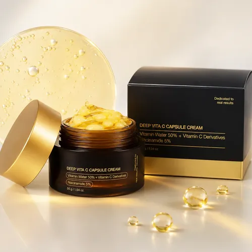 Crema Facial Coreana Vitamina C Cápsulas Glow 55ml Deep