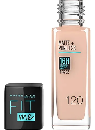 Base Líquida Maybelline Fit Me Matte + Poreless Fps 22 30ml Tono 120 Classic ivory