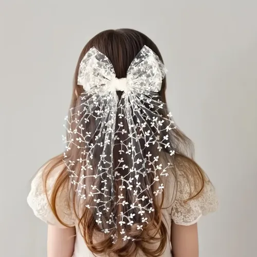Coletero De Encaje Con Moño Para Mujeres Y Niñas 1 Uds Blanquecino Lace