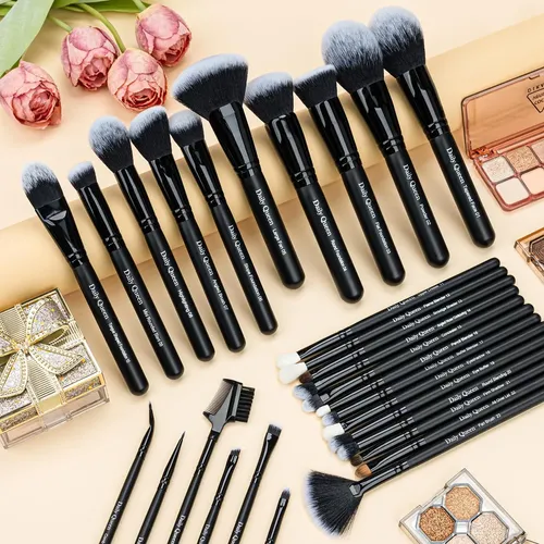 Set De Brochas De Maquillaje Daily Queen 29 Unidades Negro