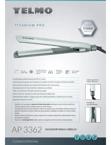 Planchita De Pelo Yelmo Ap-3362 Titanium Pro Bivolt