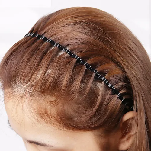 Diadema De Primavera Para Hombre, Pelo Liso, Ondulado, 2 Uni Negro