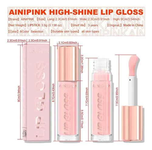 Brillo Labial Ainipink Resistente Al Agua Y Al Sudor