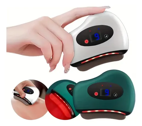 Masajeador Rostro Gua Sha Electrico 9 Velocidades Calor Usb
