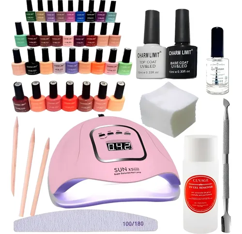Kit Inicial Profesional Cabina 110w Manicuria Esmalte Led/uv