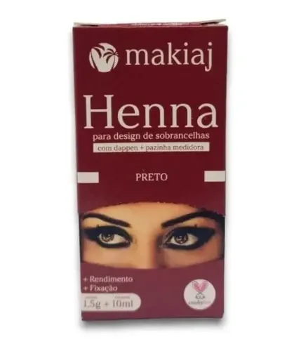 Henna Perfilador De Cejas Tinte Makiaj Brasil Tonos Color Negro