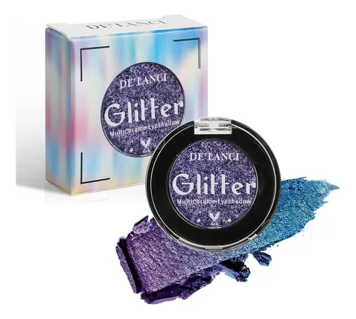 Sombra De Ojos Glitter Multicolor Púrpura Azul, Duradera E