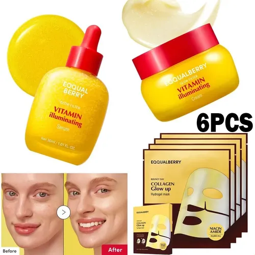 Set De 6 Mascarillas En Crema Hidratante Y Rellenadora Con V