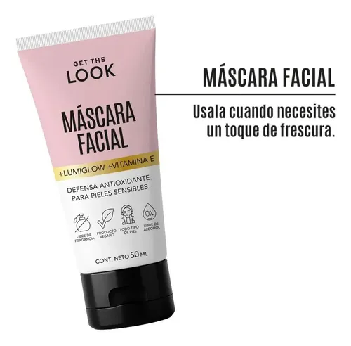 Máscara Facial Get The Look Lumiglow con Vitamina E x 50 g
