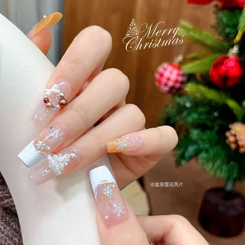 Calcomanías De Uñas Con Purpurina De Nieve, Pack De 3 Cajas