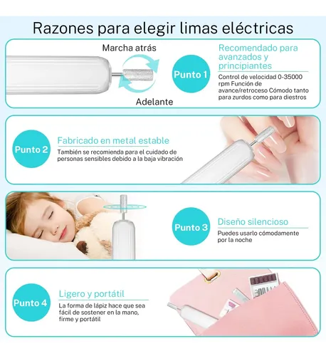 Para Uñas Profesional, Lima De Uñas Eléctrica, Kit Taladro