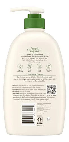 Aveeno Daily Moisturizing Body Wash, Jabón Corporal Para Pie