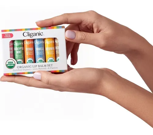 Cliganic Usda Organic Bálsamo Labial Set 6 Sabores Natural
