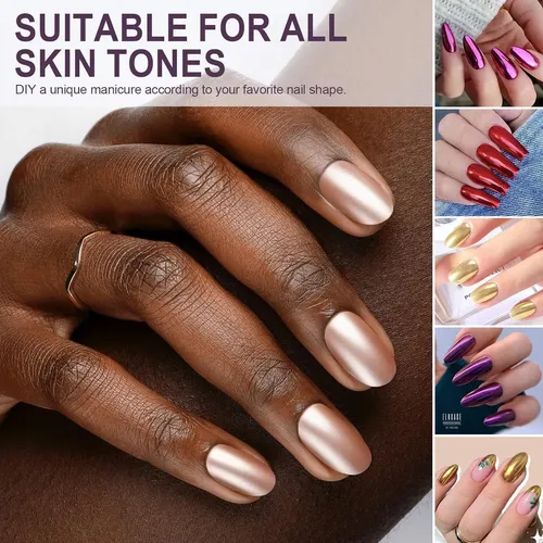 16 Polvo Cromado Para Uñas, Nail Art Glitter Con Efecto