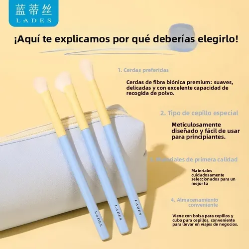 Lades Pincel De Maquillaje Set 10 Piezas Esponja Suave Para