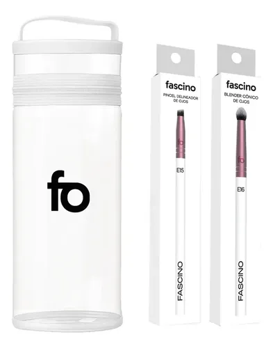 Combo Fascino Brocha Y Pincel + Neceser Blanco