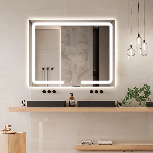 Espejo Luz Led Táctil Touch Baño Rectangular 50x70cm Premium
