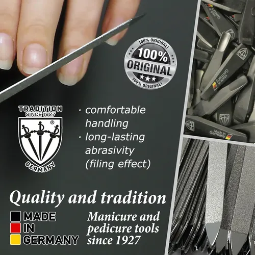 Lima De Uñas De Bolsillo Con 3 Espadas, Metal Zafiro Alemán,