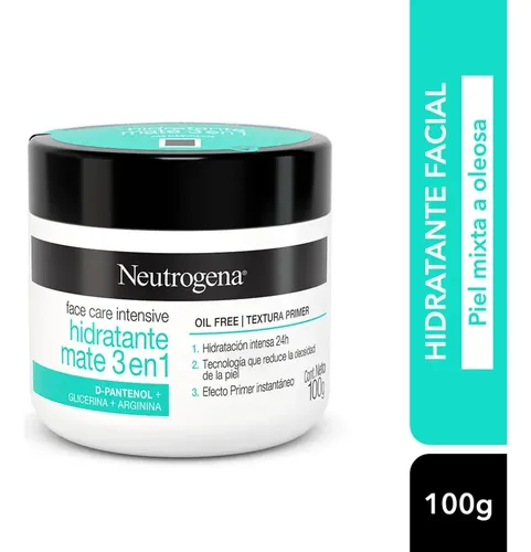 Crema Facial Hidratante Mate 3 En 1 Intensive 100g Neutrogena