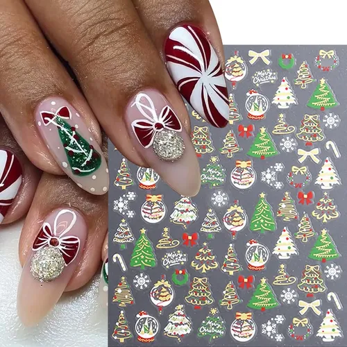 Pegatinas Navideñas Para Decoración De Uñas Wfbbkp Con Forma