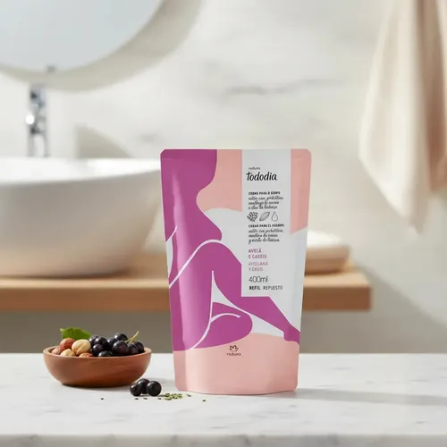 Repuesto Crema Corporal Nutritiva Prebiótica Tododia Natura Avellana Y Casis