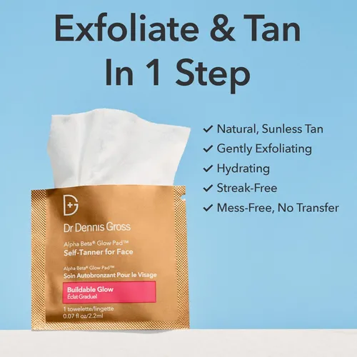 Toallita Autobronceadora Dr. Dennis Gross Glow Pad, Paquete