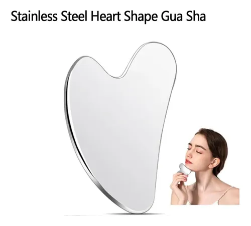 Raspador Gua Sha Acero Facial Y Corporal Color Plata