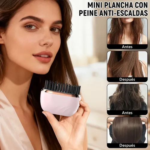 Minimizador De Cabello Inalámbrico Glambrush, Peine 2 En 1