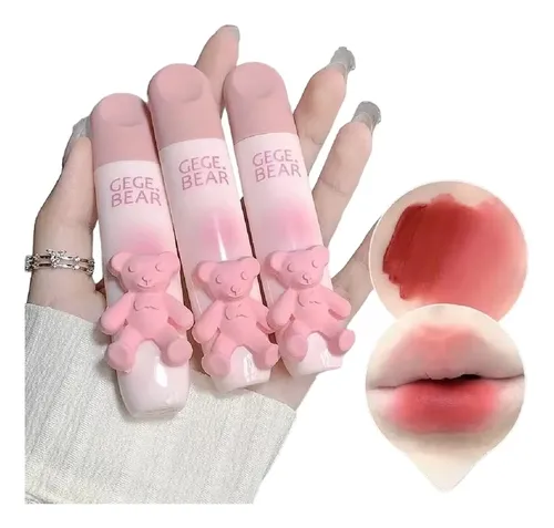 Brillo Labial Mate Larga Duración Gege Bear Acabado Natural Color 03