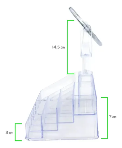 Organizador Maquillaje Cosmeticos Acrilico Con Espejo Transparente